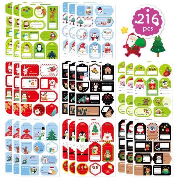 12 Sheets Autocollants De Noël Enfant Joints D'enveloppe Stickers