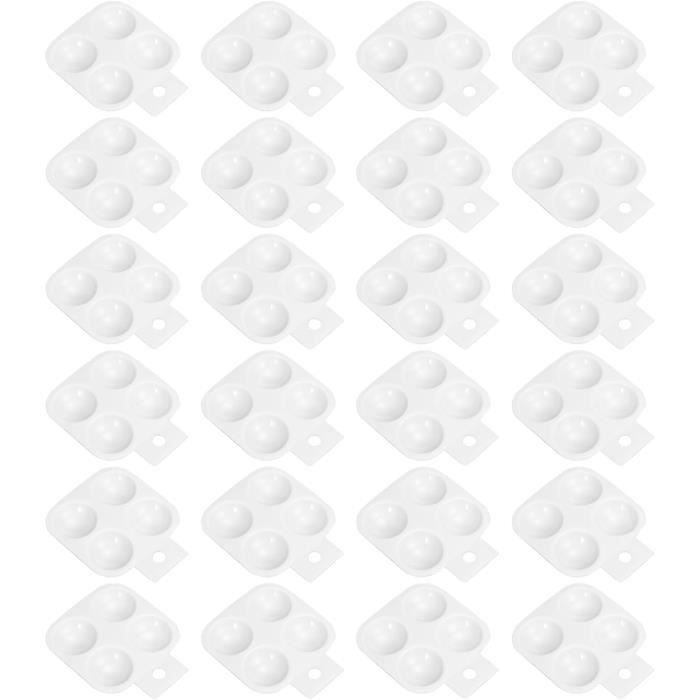 PATIKIL 4 Bien Peinture Plateau Palettes, 12 Paquet Lavable Peinture Palettes Plastique Peinture Plateau Carré Pour Aquarelle Peinture Art Classe Artisanat DIY Projet, Blanc