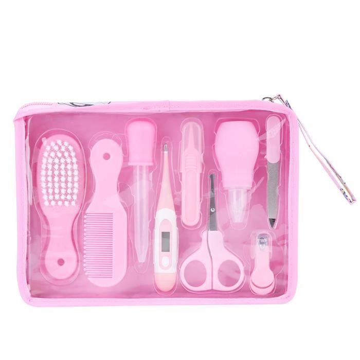 9pcs Trousse De Soins De Manucure De Bebe Pratique Coupe Ongles Ciseaux Brosse A Cheveux Peigne De Bebe Rose Achat Vente Coupe Ongles Griffes 9pcs Trousse De Soins De Ma Cdiscount