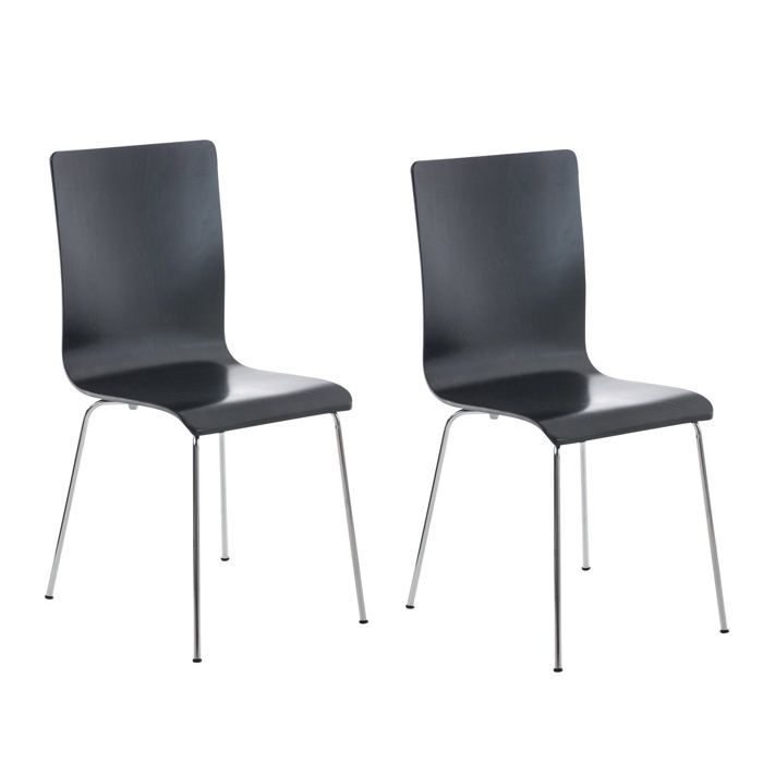 Lot de 2 chaises de cuisine en bois noir et metal CDS10067 Lot de 2 chaises de cuisine en bois noir et metal CDS10067