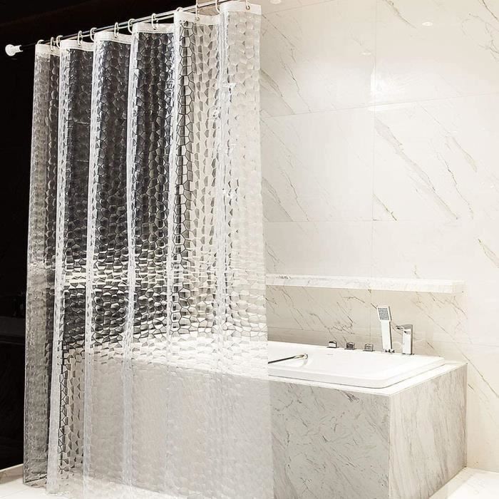 mDesign rideau de douche en tissu imperméable gris accessoire de salle de bain durable rideau de baignoire alourdi pour la douche et la baignoire de 183 cm x 183 cm
