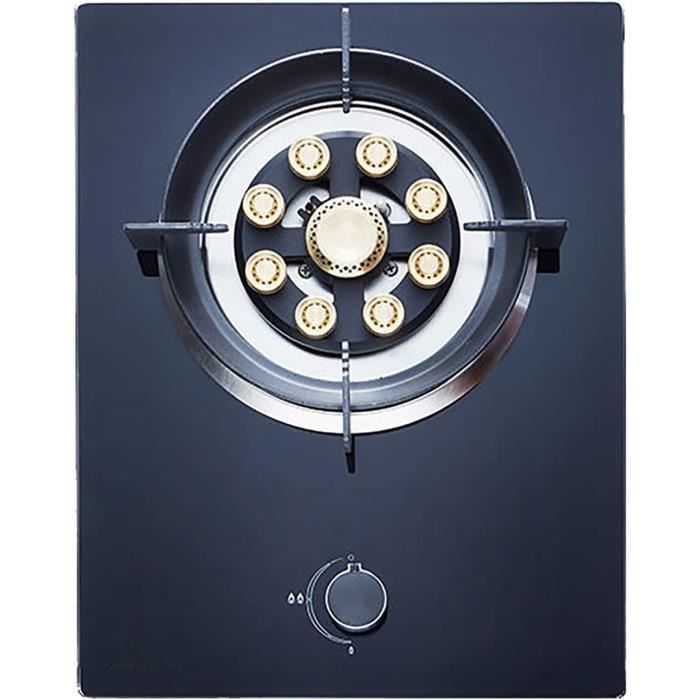 Plaque de Cuisson Gaz Plaque de Cuisson à gaz en Verre Noir de 33 cm de