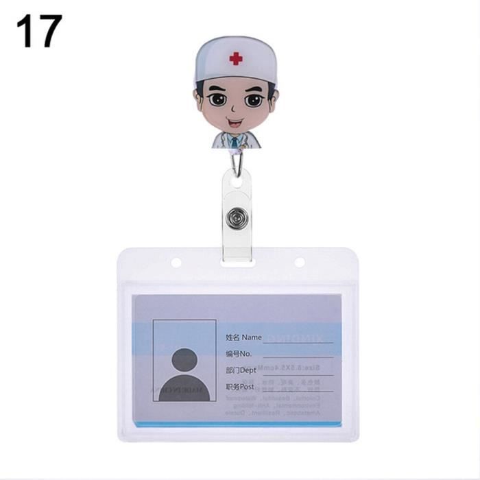 Lot De 10 Porte-badges Rétractables Pour Professionnels (infirmières, Médecins, Employés) - Modèles Décoratifs PVC