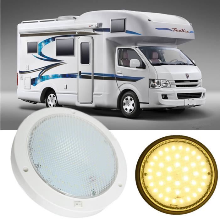 Dream Lighting Plafonnier LED 12V Camping Car Caravane Automoible Interrupteur Blanc Chau 