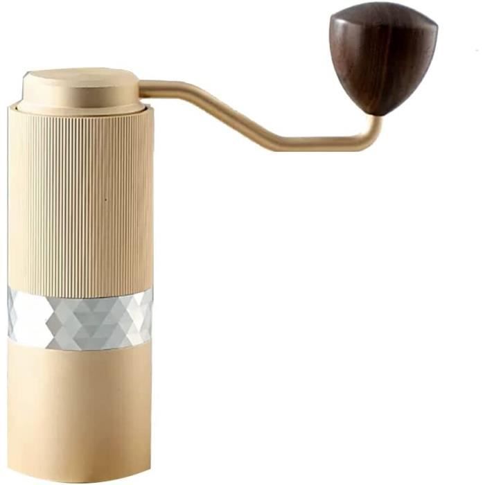 Moulin à Café Manuel WANDGU - Broyeur Conique Acier Inoxydable & Céramique - Précision Pour Espresso, Filtre, Voyage Compact 18x5 Cm