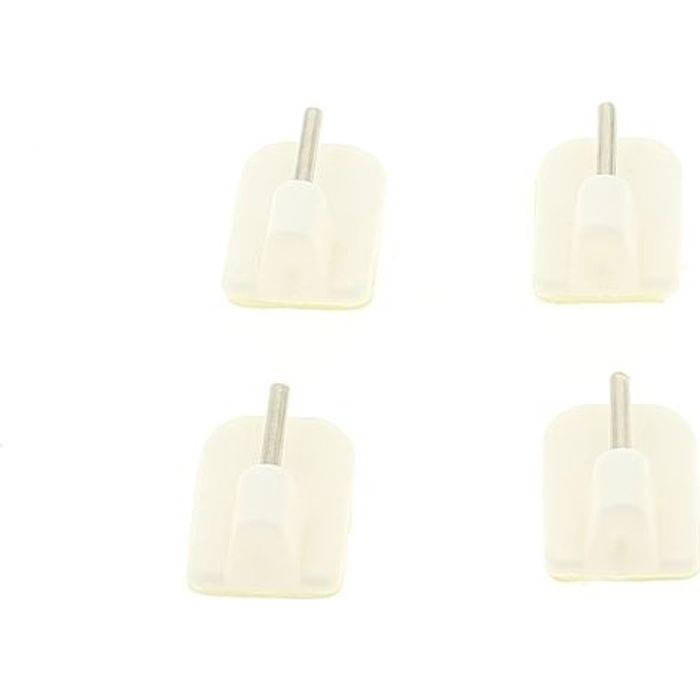 Supports adhésifs - Lot de 4 - Blanc - pour tringle