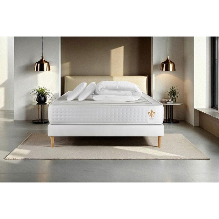 Pack Vingt-Quatre 200 x 200 sommier Kit Blanc