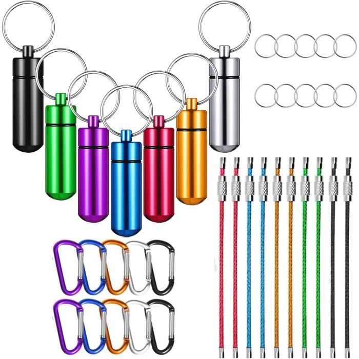 Porte-clés Résistant 60kg Lot De 10 Mousquetons En Aluminium à Vis - Porte- clés, Crochet D, Charge 60 Kg, Pour Camping, Sac à Dos