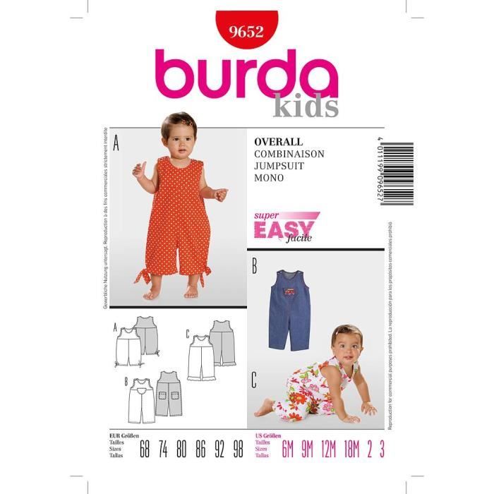 Patron Burda 9652 Kids Combinaison Cdiscount Beaux Arts Et Loisirs Creatifs Patron Burda 9652 Kids Combinaison Cdiscount Beaux Arts Et Loisirs Creatifs