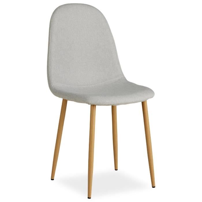 chaise salle à manger - homestyle4u - gris - tissu - métal - scandinave - moderne