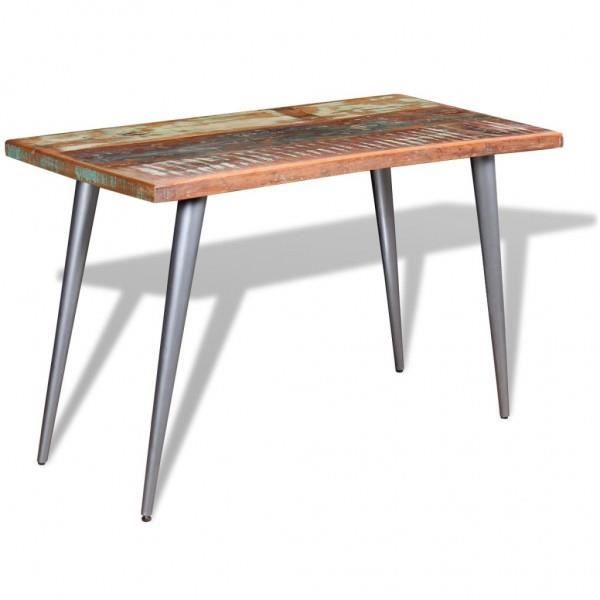 Table de salle à manger - Bois de récupération - Vintage - 120 x 60 x 76 cm
