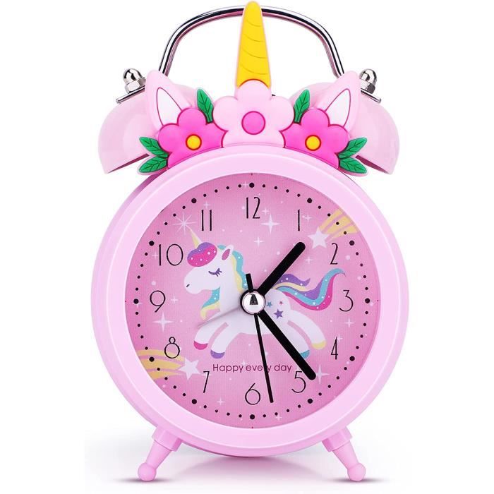 Reveil Enfant Analogique, Silencieux sans tic-tac Réveil,Rechargeable