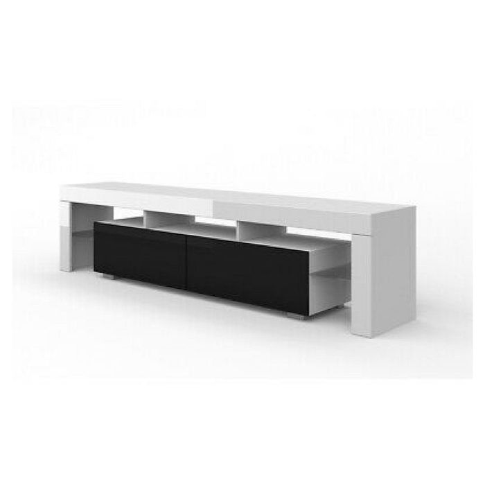 Commode moderne 190 cm blanc noir - Bim Furniture - TV190BC - Classique - Intemporel - Mixte