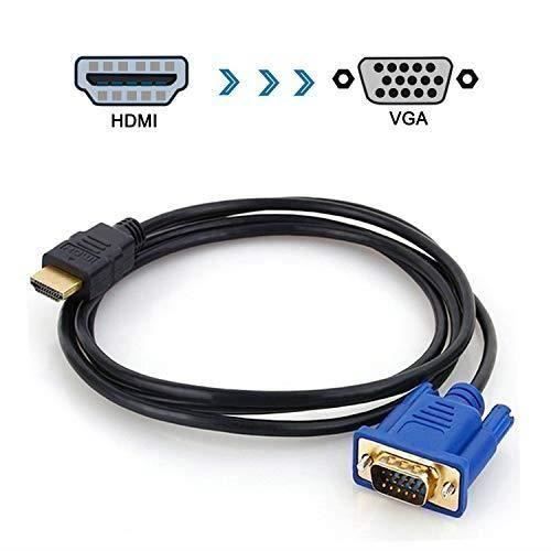 Câble HDMI vers VGA professionnel mâle vers mâle 1.8m 1080P