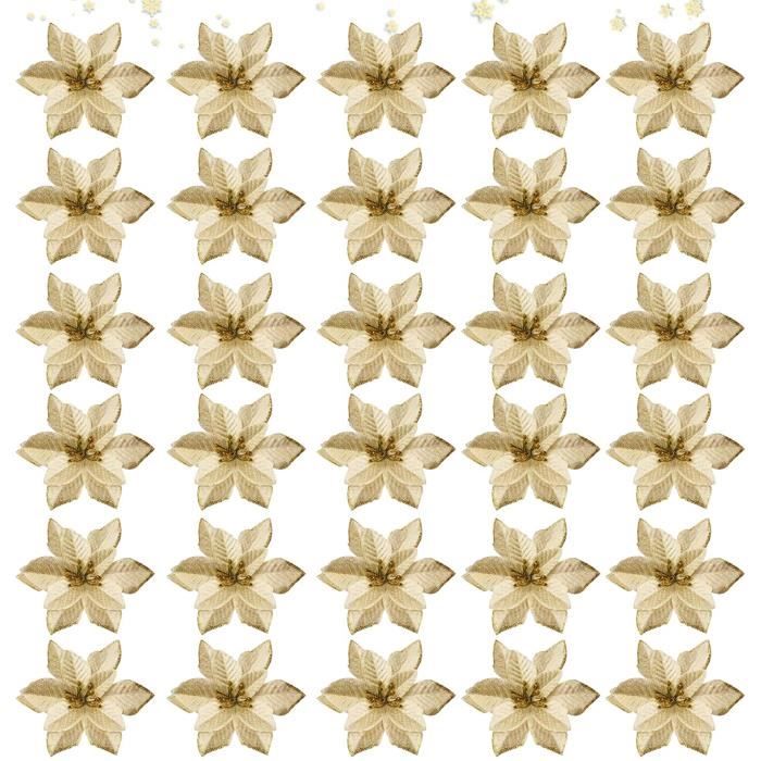 Fleurs Sapin De Noel Lot De 12 Fleurs De Noël Artificielles, Fleurs De Noël Sapin De Noël Décoré