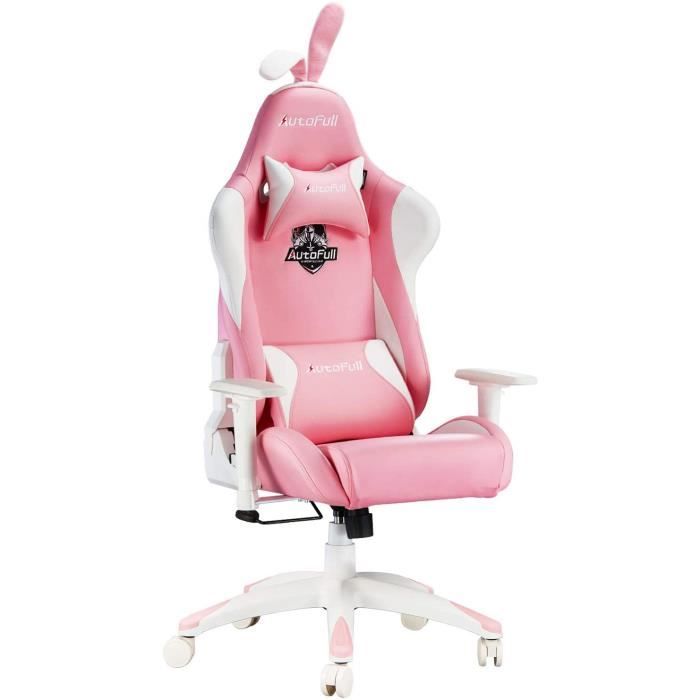 Chaise de Jeu Ergonomique en Cuir Rose pour Fille, Confortable, pour  Ordinateur en Direct, pour Maison et Bureau, Nouveauté