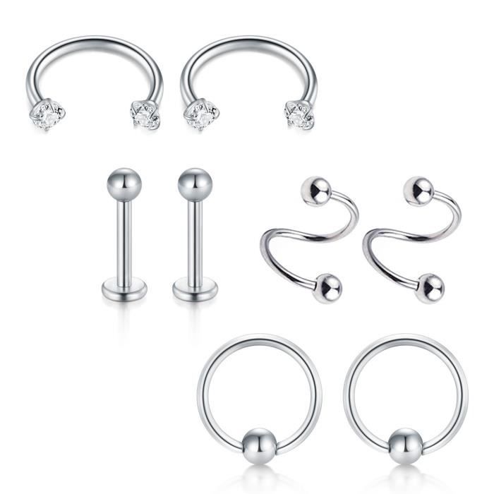 2x Circulaire Barbell Horseshoe Anneau oreille cartilage helix Septum Nez Lèvre Piercing 2x Circulaire Barbell Horseshoe Anneau oreille cartilage helix Septum Nez Lèvre Piercing