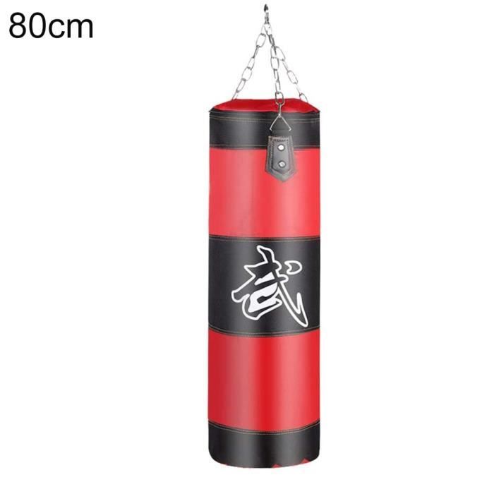 Sac de frappe,Remplissage de sable de boxe épaissir entraînement de force  Fitness exercice poinçon sac de sable - Type 80cm Red
