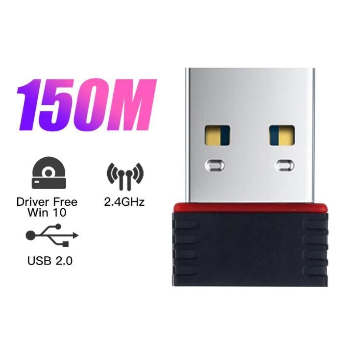 Cartes réseau,Mini adaptateur WiFi USB 150 de 2.0 M, puissant Dongle de  carte Wi-Fi 802.11 b-g-n LAN pour - 150M Driver Free - Cdiscount  Informatique