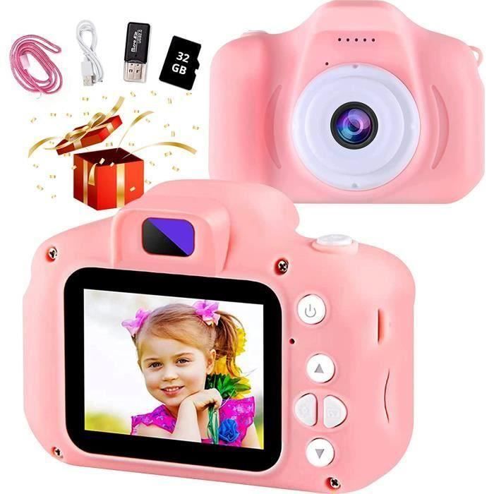 Appareil Photo Enfant Avec Impression Instantanée – Écran 2,4″ HD 1080p, Carte 32 Go, Papier Inclus – Cadeau Fille Garçon 3-12 Ans (Rose)