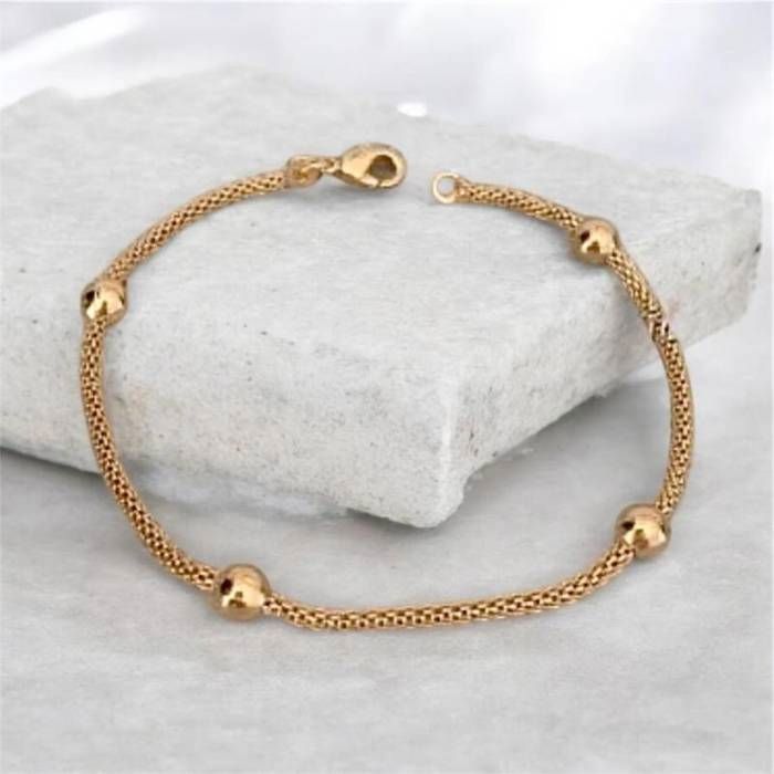 Bracelet - Plaqué or - Maille Serpent - 18 Carats - 18 cm - Mixte