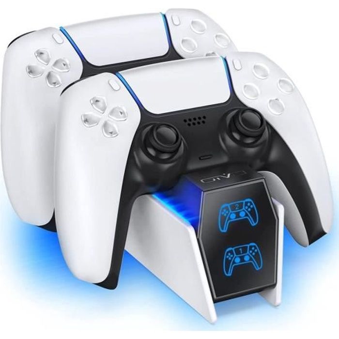 Chargeur Manette PS5, Rapide Chargeur Station de Chargement Compatible avec Manettes DualSense Playstation 5