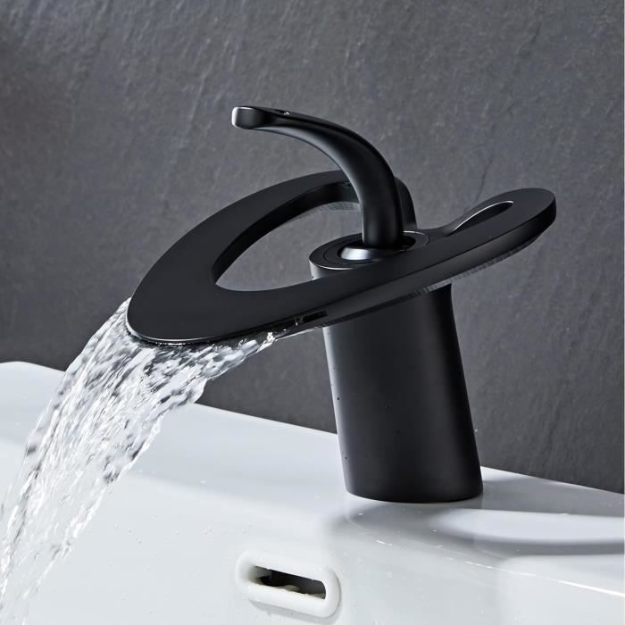 Robinet De Salle De Bain Bächlein En Cascade - Mitigeur Monocommande Extra Haut Chromé Avec Kit De Montage