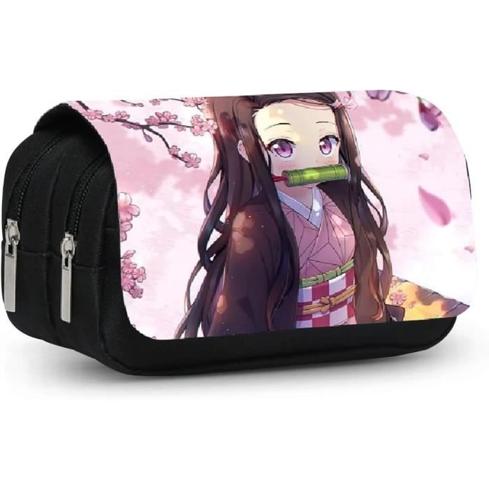 Trousse à Crayons Anime Grande Capacité Sac à Crayons Multi-Slot Sac à