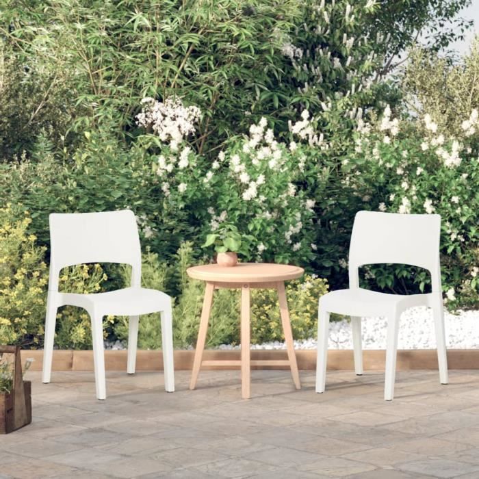 chaise de jardin - famirosa - blanc polypropylène - design moderne et durable