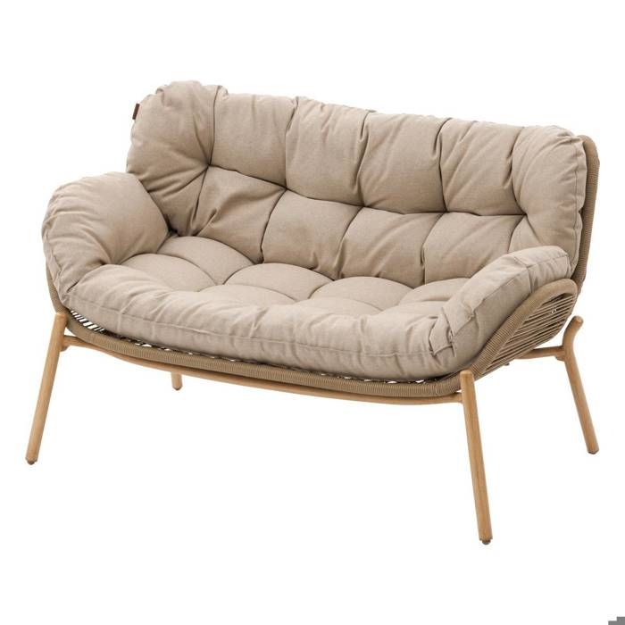 Canapé de jardin Meloane beige 2 places en acier polyester Canapé de jardin Meloane beige 2 places en acier polyester
