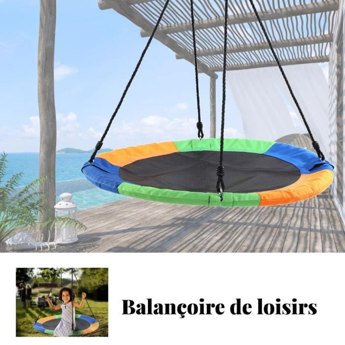 Kit de Balançoire Ronde Balançoire de Jardin Extérieur en tissu Oxford