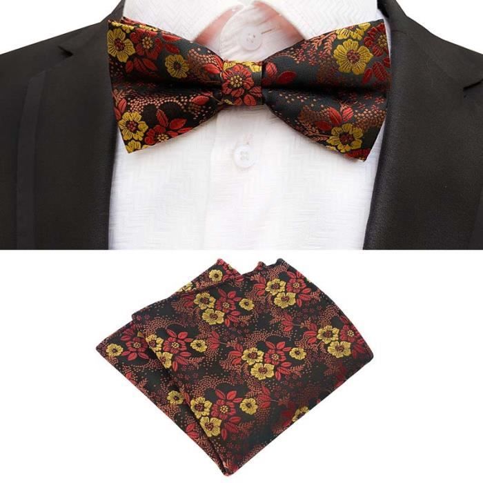 Nœud Papillon Homme Soie Paisley Noir/Bleu Marine - Réglable - Neuf Avec étiquettes