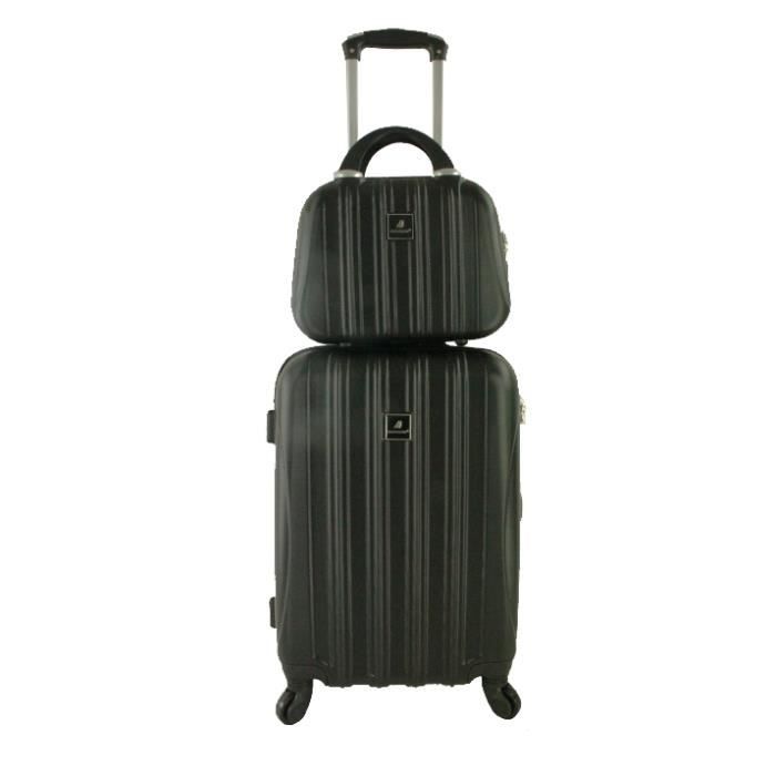 Lot de valise cabine rigide Berlin 55 cm et son vanity NOIR