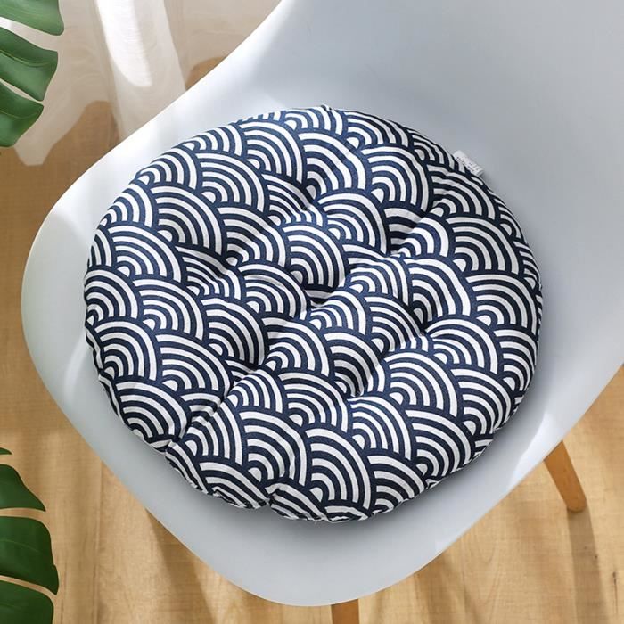 Coussin de chaise - MISSMAO - Ronde - Lot de 4 - 40x40 cm - Rembourré épais anti‑dérapant