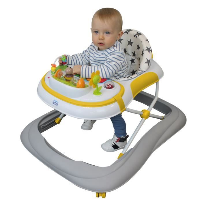 Trotteur Bebe Evolutif Musical Pliable Reglable En Hauteur Jaune Cdiscount Puericulture Eveil Bebe