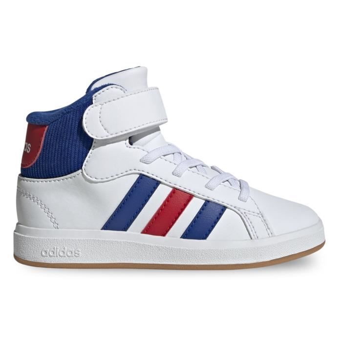 Adidas Chaussures pour Enfant - ADIDAS - Grand Court Mid K - Blanc - Lacets - Plat