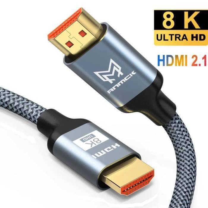 Câble hdmi 2. 1 8k 4k 120hz professionnel 2m ultra hd 3d hdr earc 48gb/sec techexpert - Connectique Audio / Vidéo - Achat & prix