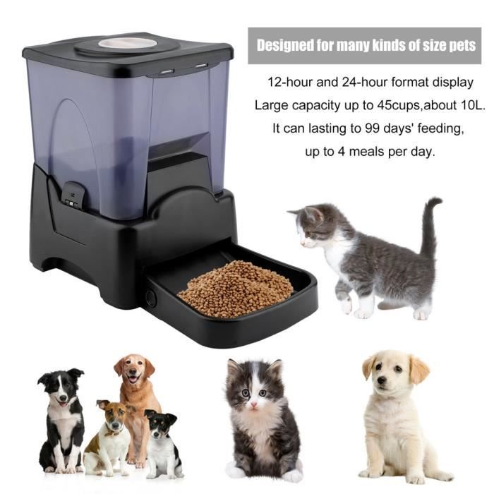 10l Automatique Distributeur D Aliment Pour Chien Chat Croquettes Programmable De Nourriture Cdiscount