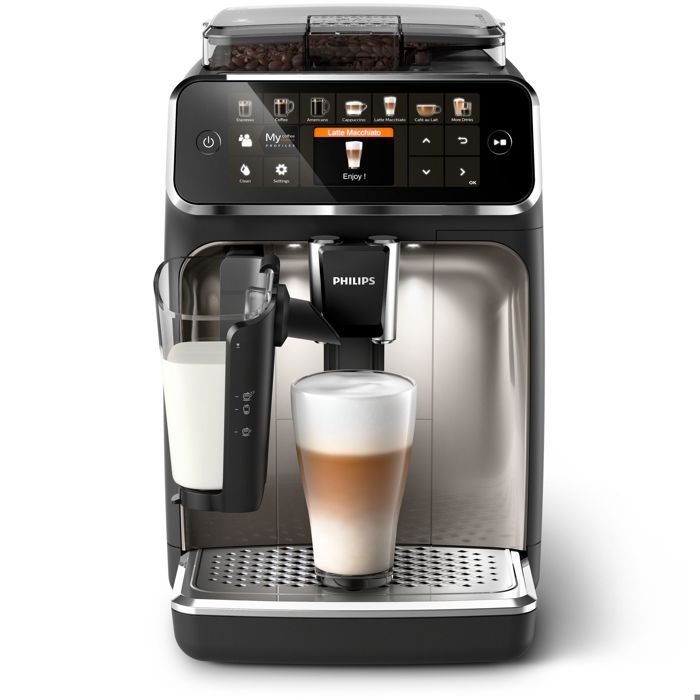 Philips Machine à expresso automatique série 5400 système de lait LatteGo écran tactile noir (EP5447/90)