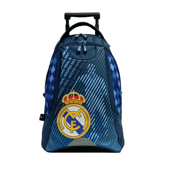 Sac à Dos Scolaire Real Madrid – 2 Compartiments, Dos Moussé, Bretelles Réglables, Collection Officielle
