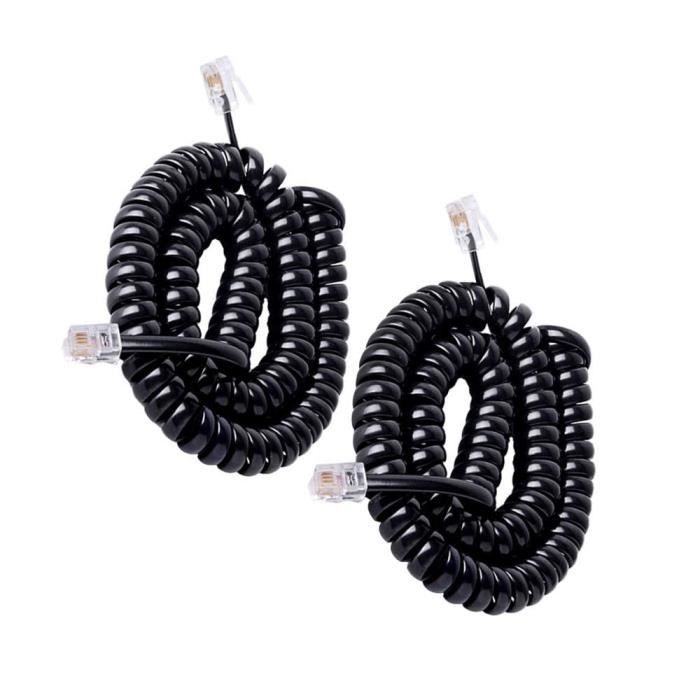 Cordon De Combiné Téléphonique Spiralé 7,8 M - Prise RJ9 4P4C, Blanc, Pour Téléphone Fixe Maison/bureau