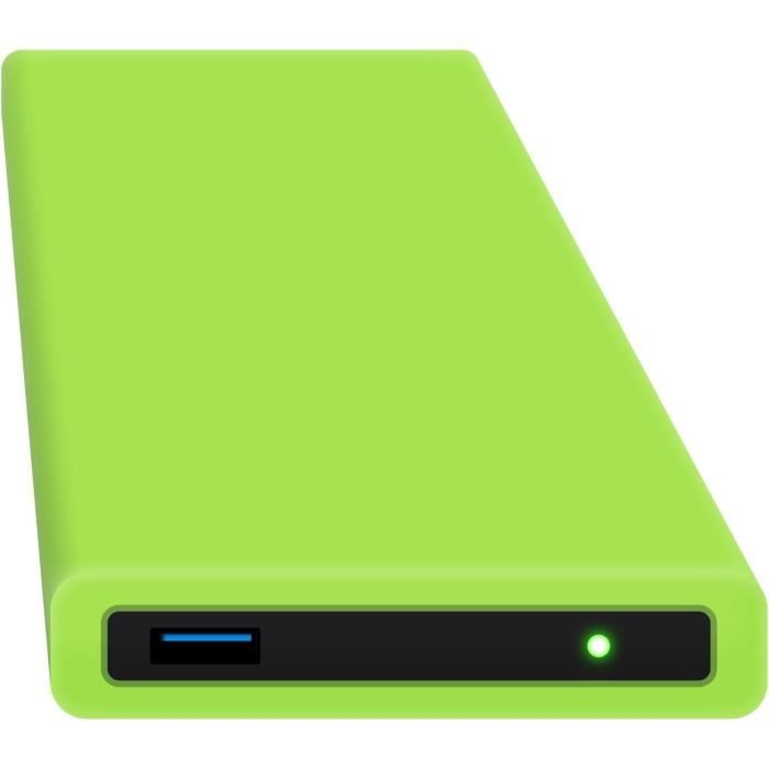 Boîtier Externe Pour Disque Dur 2.5" USB 3.0 – En Aluminium Avec Coque Silicone Jaune Anti-choc, Compatible SATA/SSD, Montage Facile - 2