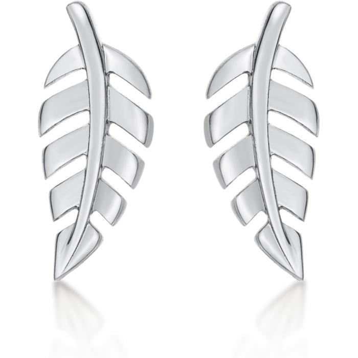 Boucle d'oreille manchette Feuilles d'olivier Argent 925 - – - handcrafted for you