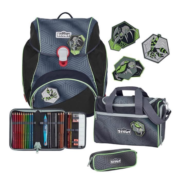 SCOUT Superflash Alpha Schulranzen-Set – 4-teilig In City Lights, Mit Federmäppchen & Sportbeutel