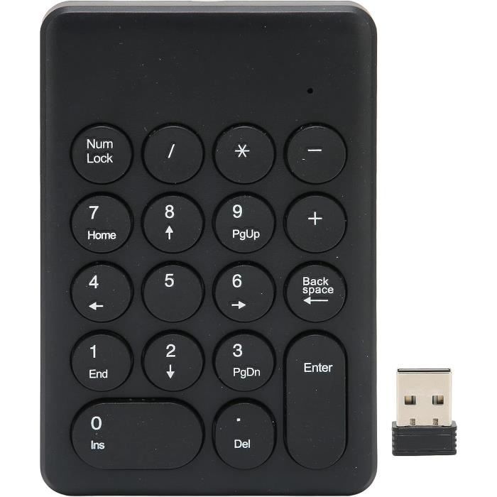 Pavé Numérique Silencieux Rétro Portable - Clavier Numérique USB Sans Fil Couleur Café