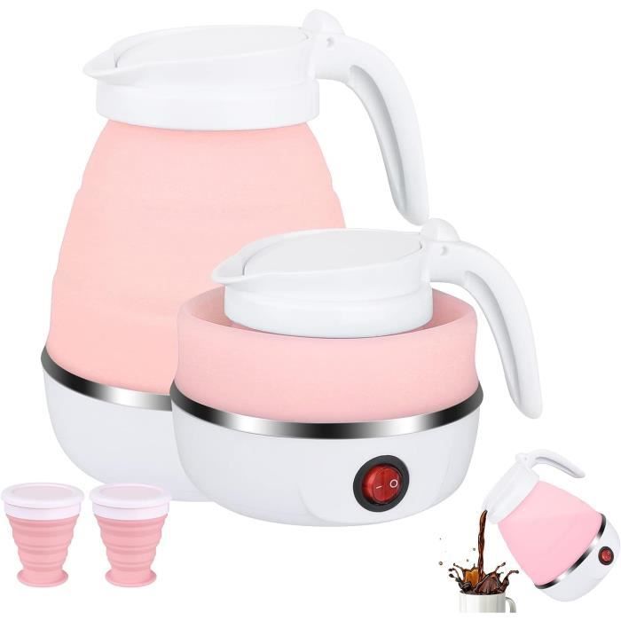 Bouilloire Électrique Clatronic - 0,5L En Acier Inox, Voyage Avec 2 Tasses Incluses - 1000W, Arrêt Auto, Sans BPA