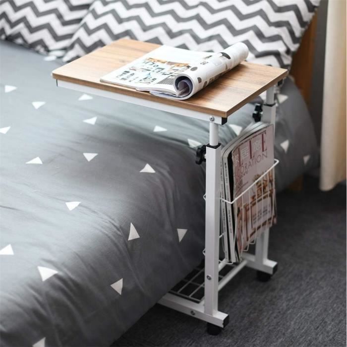 Table D'appoint En C, Table D'appoint Fine à Hauteur Réglable, Plateau