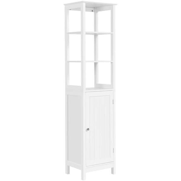 Armoire Salle De Bain Haute – Colonne étroite Avec Portes Et étagères Réglables, Blanc, Pour Petits Espaces (75x22x36 Cm) - 7