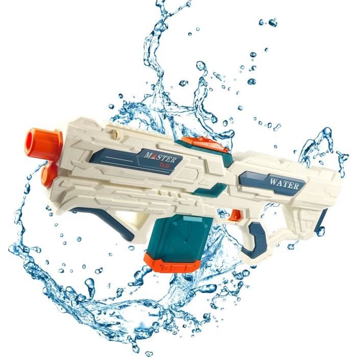 Pistolet à Eau électrique Puissant - Portée 8-10 M, Lumière Colorée, Rechargeable, Avec Lunettes