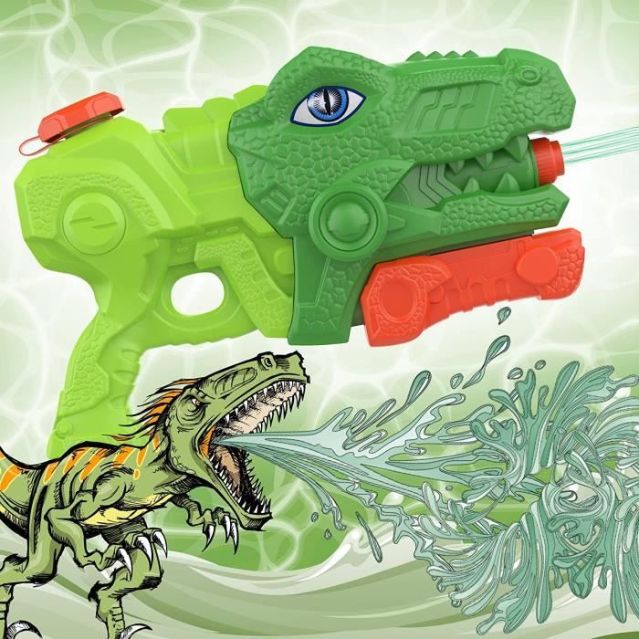 WuGU Lot De 2 Pistolets à Eau Enfants - Puissants Requin & Dinosaure, Portée 5-8m, Jouets Été Piscine Plage